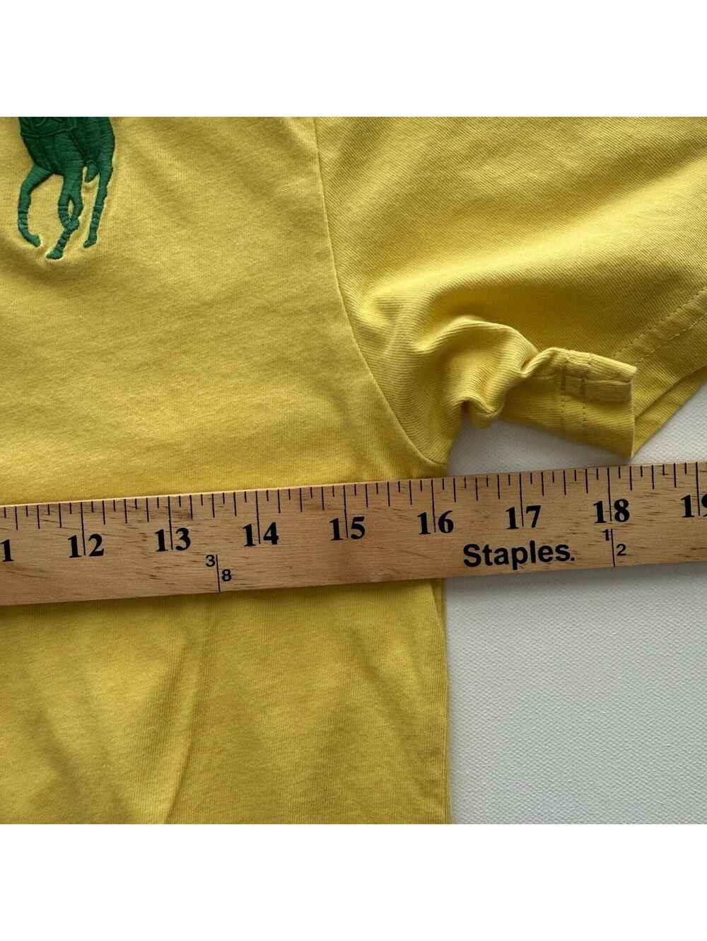 Polo Ralph Lauren Boys Big Pony T-Shirt Yellow Green Logo Size M 10-12